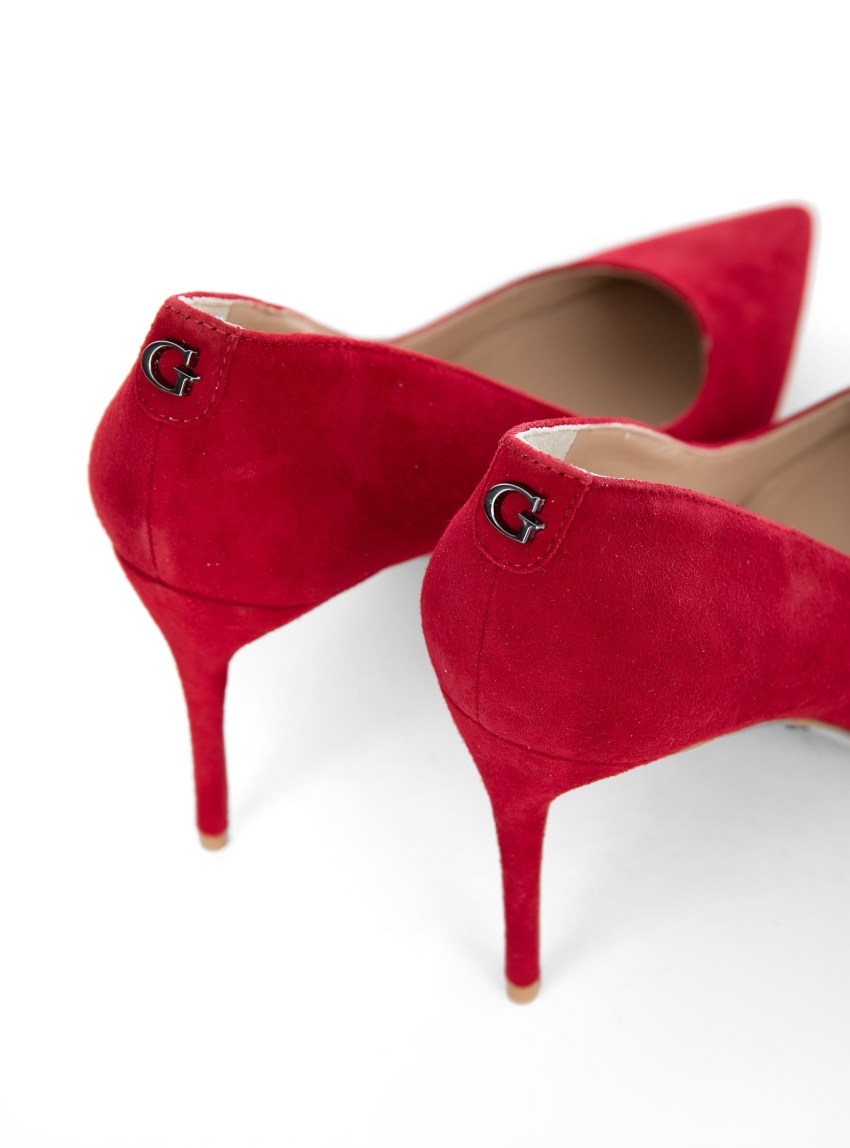 Guess Rica Leather Heels - Red