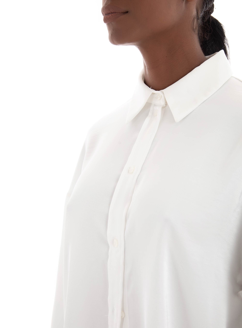 Only Marta Oversize Satin Shirt - White