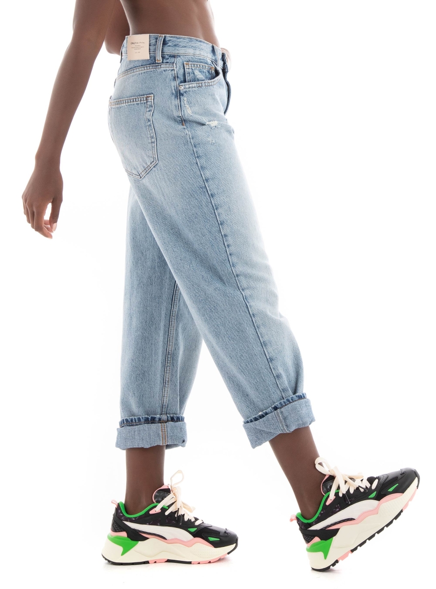 Only Romeo Regular Fit  Boyfriend Ankle Jeans Dot258 - Medium Aged Denim