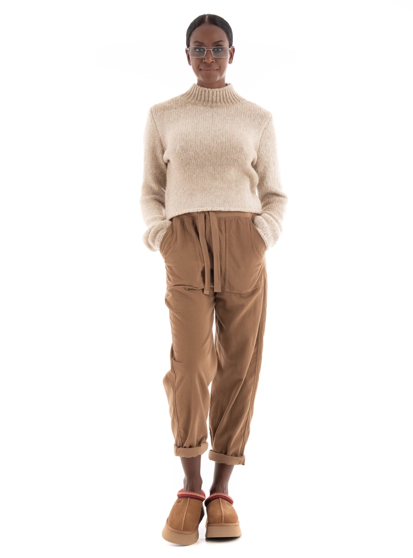 Only Liva Highneck Knit - Light Brown