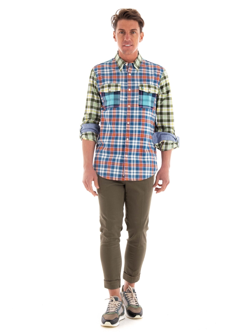 Scotch & Soda Lightweight Flannel Checked Shirt - Green