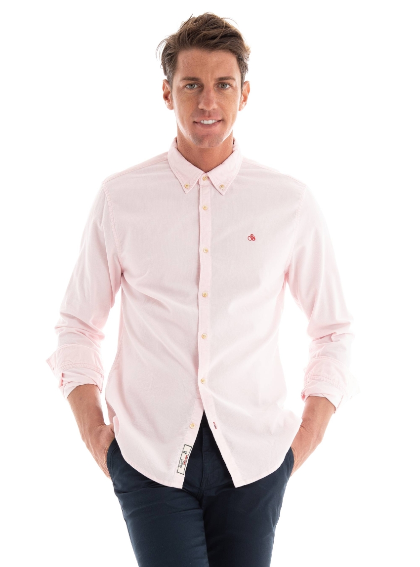 Scotch & Soda Slim Fit Corduroy Shirt - Light Pink