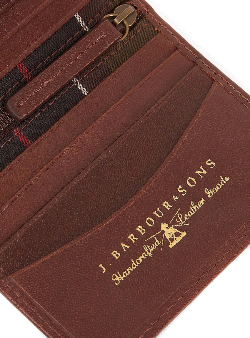 Barbour Colwell Small Billfold Wallet - Brown