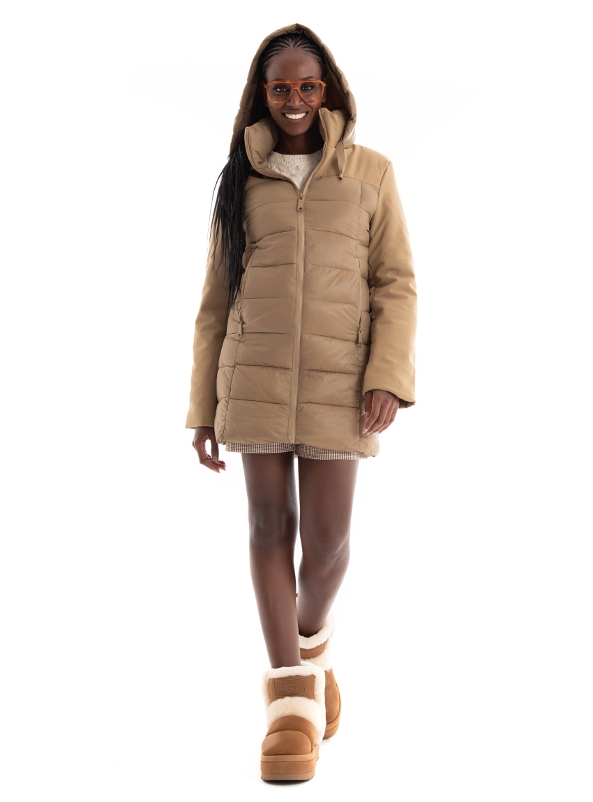 Only Sophie Mix Puffer Jacket - Light Brown