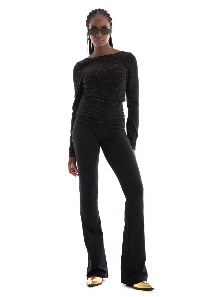 Selected Rue Scoop Back Top - Black