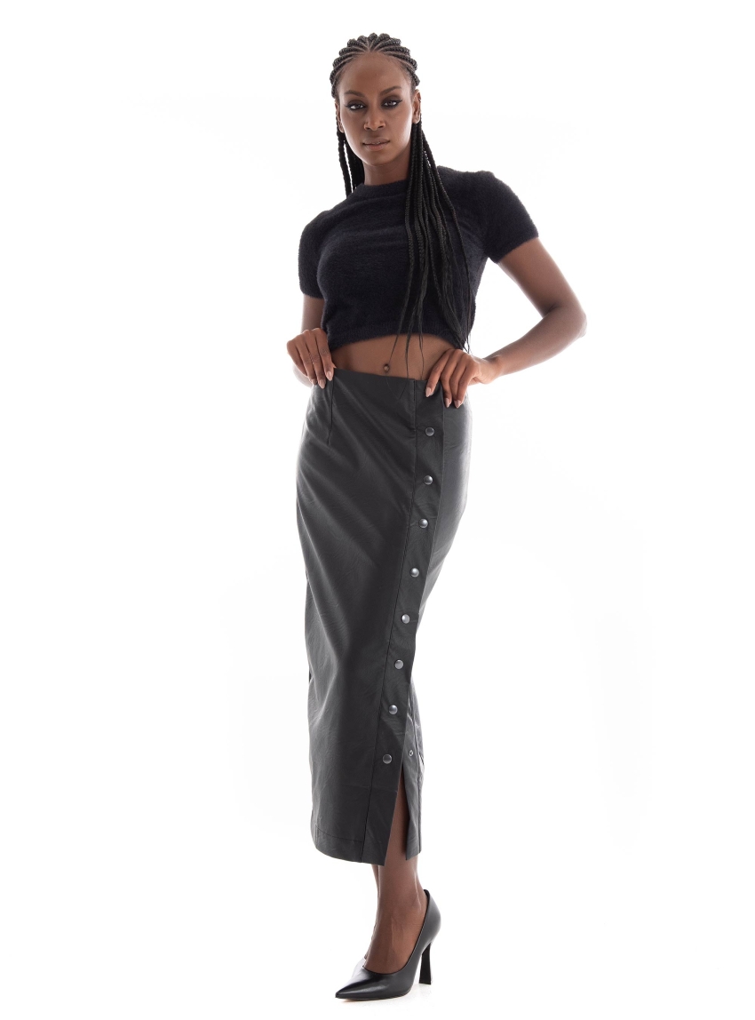 Glamorous Knit Crop Top - Black
