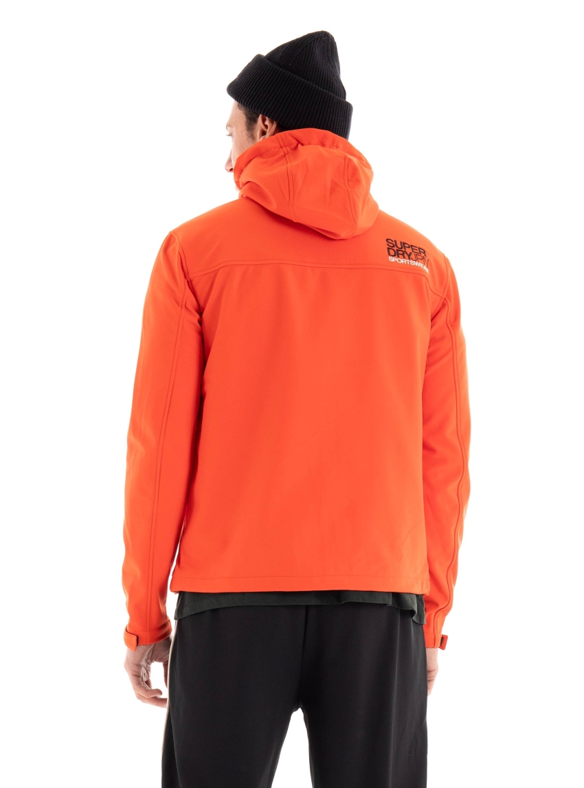Superdry Fleece Lined Softshell Hooded Jacket - Orange