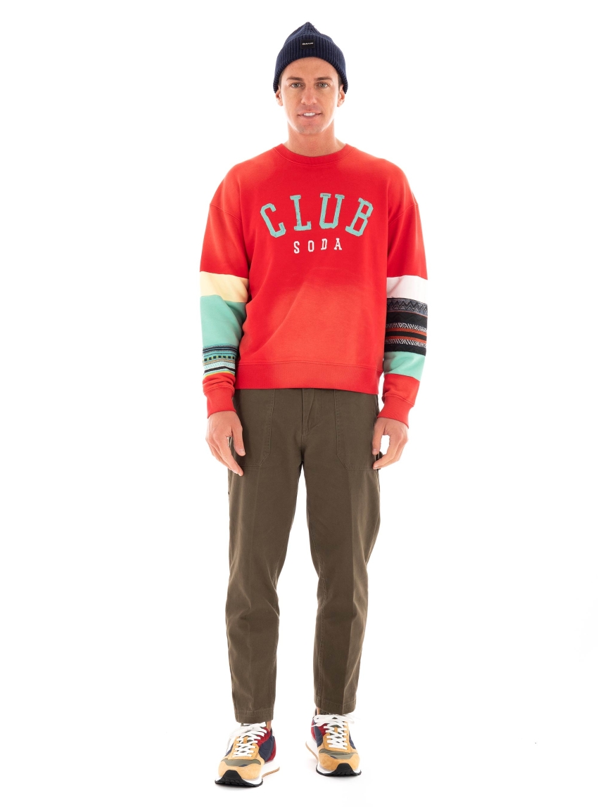 Scotch & Soda Relaxed Fit Club Soda Applique Hoodie - Red