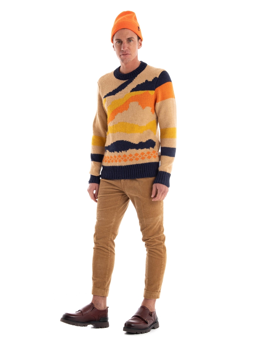 Paul Miranda Crew Neck Knit - Dark Beige