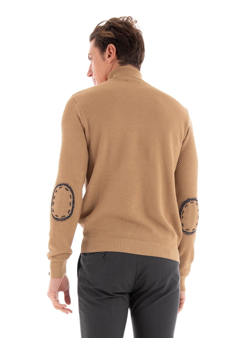 Paul Miranda Roll Neck Knit - Dark Beige