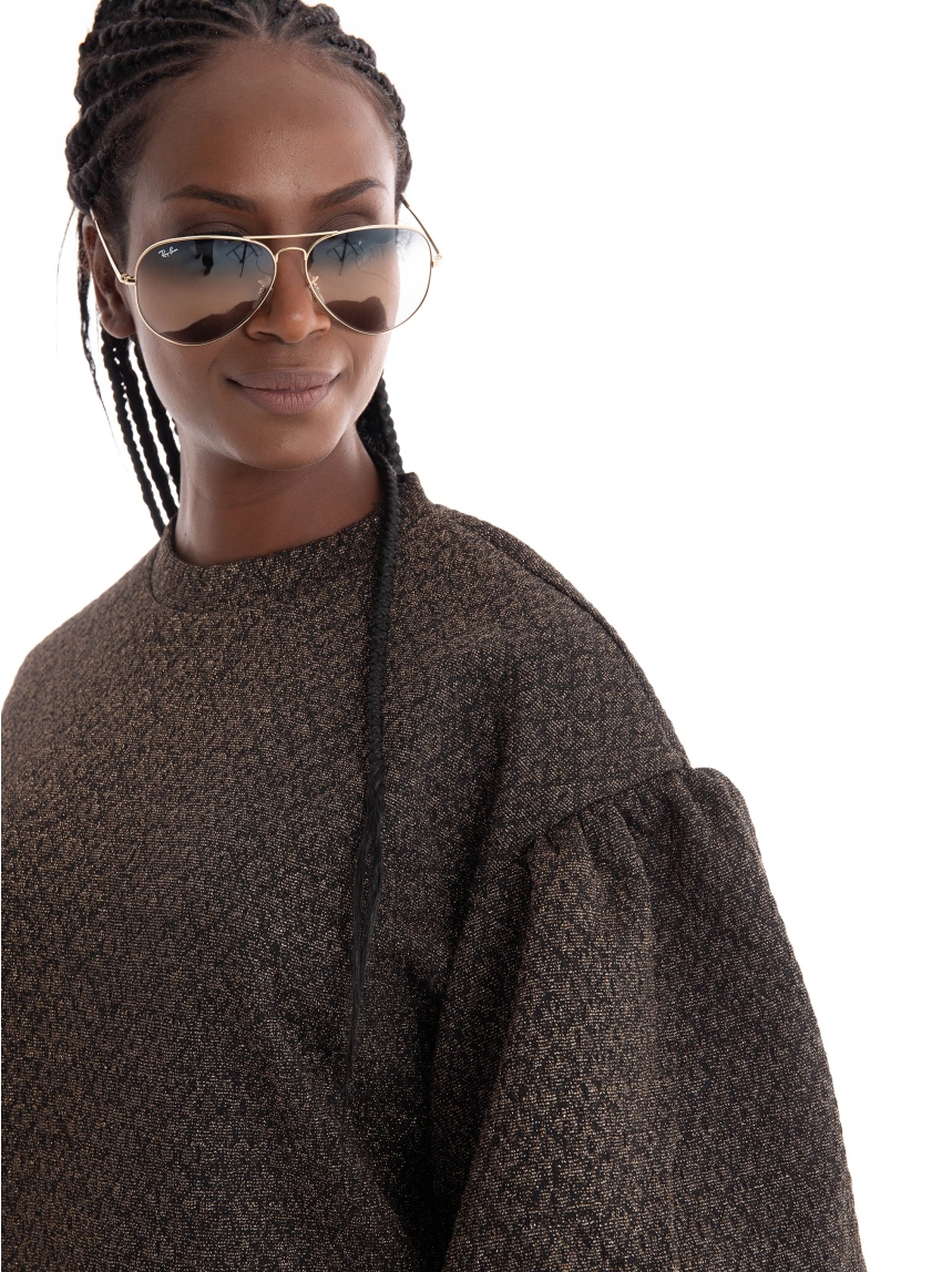 Selected Agnethe 2/4 O-Neck Jaquard Top - Dark Brown