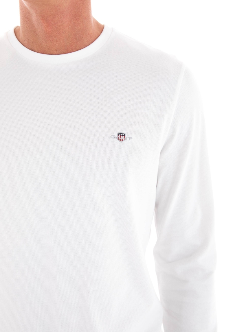 Gant Slim Fit Pique Blouse - White