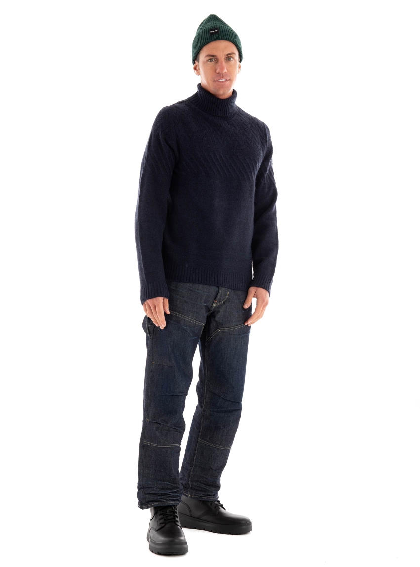 Jack & Jones Premium Jprccmilo Roll Neck Knit - Dark Blue