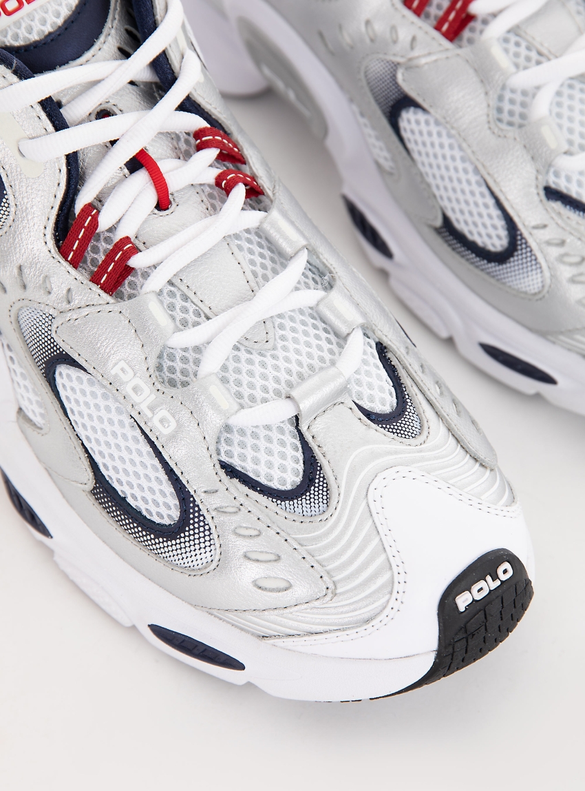 Polo Ralph Lauren Modern 100 Low Top Lace Trainers - Silver