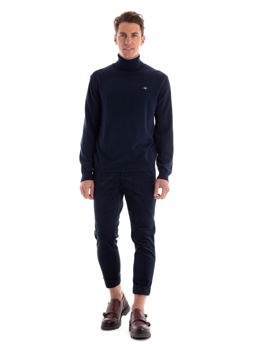 Gant Roll Neck Knit - Navy
