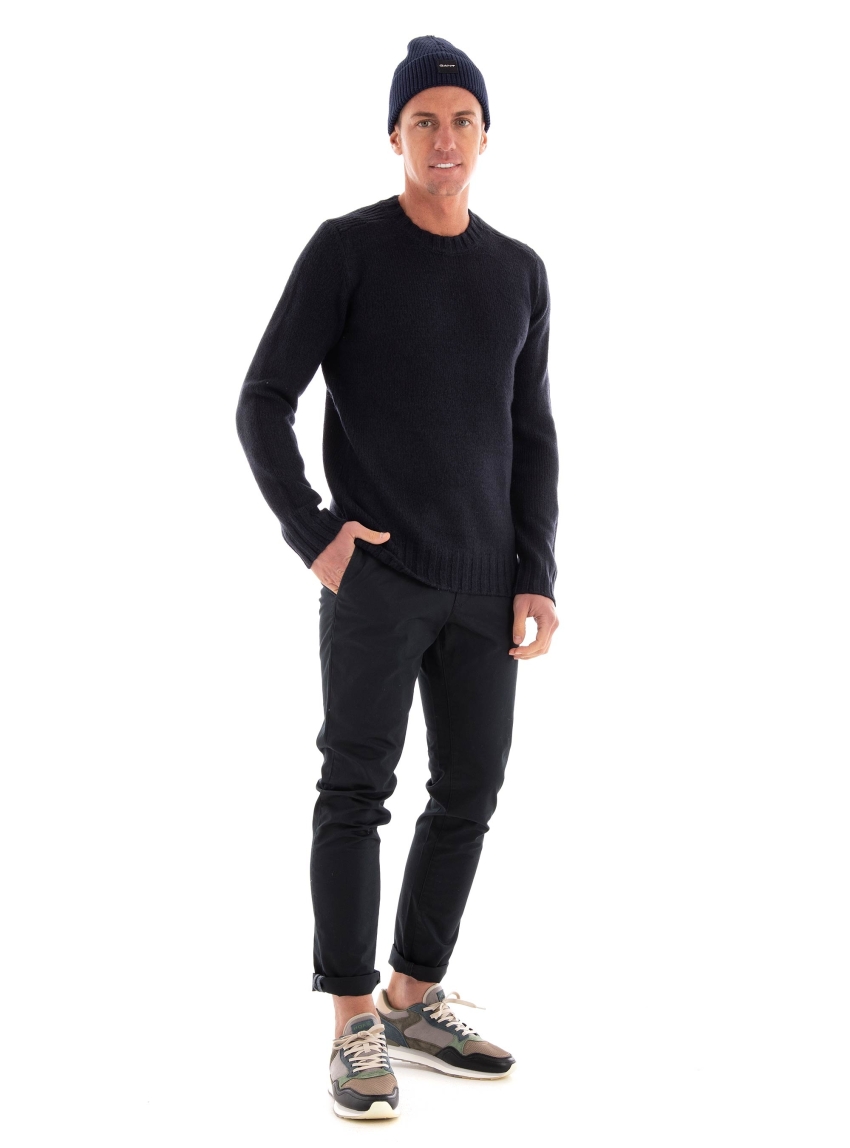 Dstrezzed Per Crew Neck Knit - Dark Blue