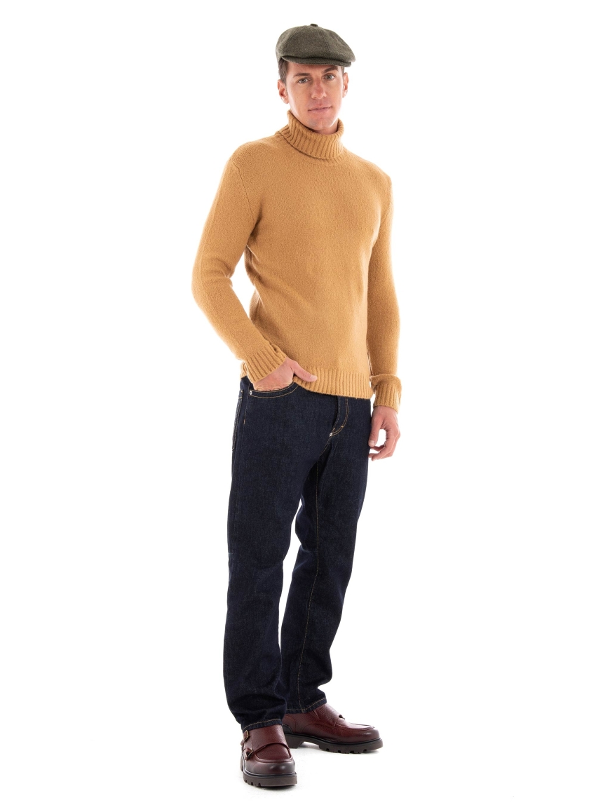 Paul Miranda Roll Neck Knit - Dark Beige