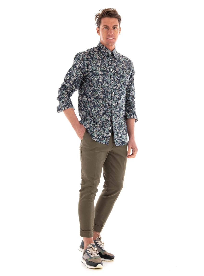 Selected Slimsoho-Aop Mix Shirt - Navy