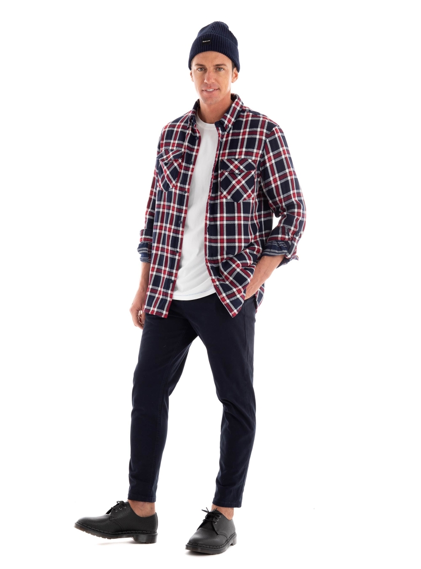 Scotch & Soda Archive Double Face Twill Check - Red