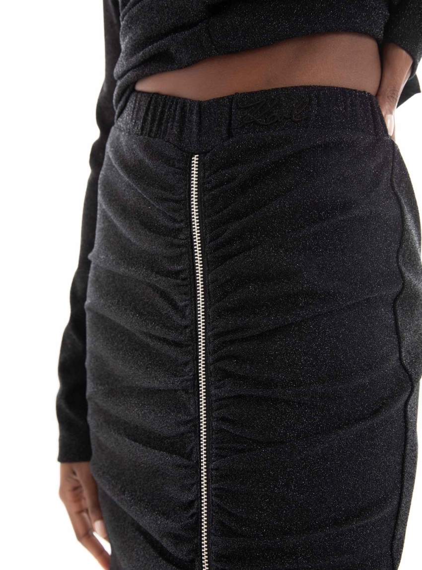 Karl Lagerfeld Lurex Jersey Skirt - Black