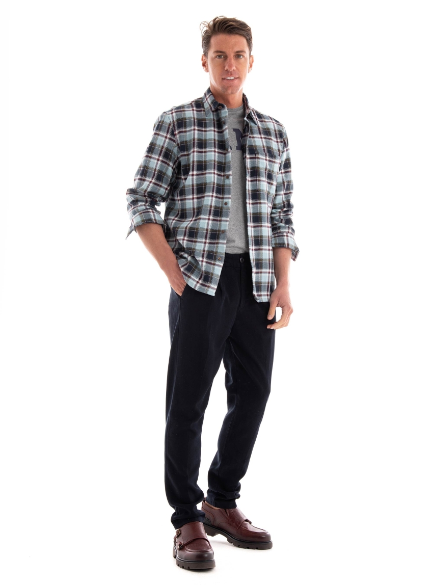 Marc O Polo Checked Regular Fit Shirt - Light Blue