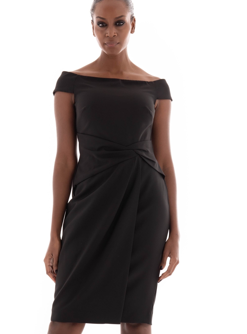 LAUREN Ralph Lauren Crepe Off-The-Shoulder Cocktail Dress - Black