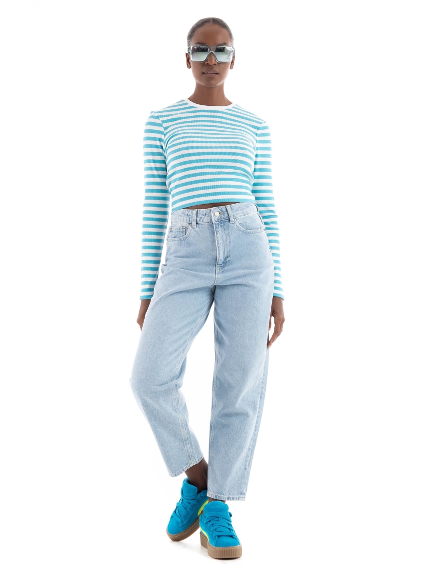 JJXX Lisbon Mom High Waist R4010 Jeans - Light Aged Denim