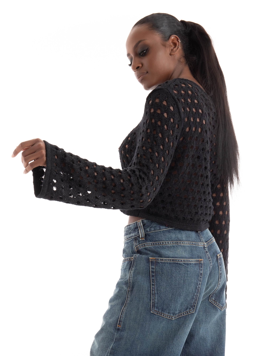Only Emina O-Neck Knit - Black
