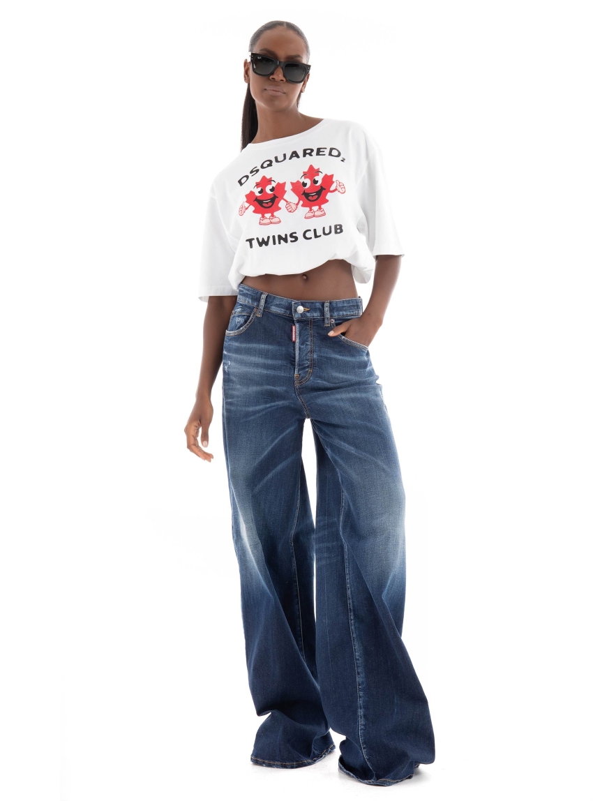 Dsquared Gathered Relax Fit Tee - White