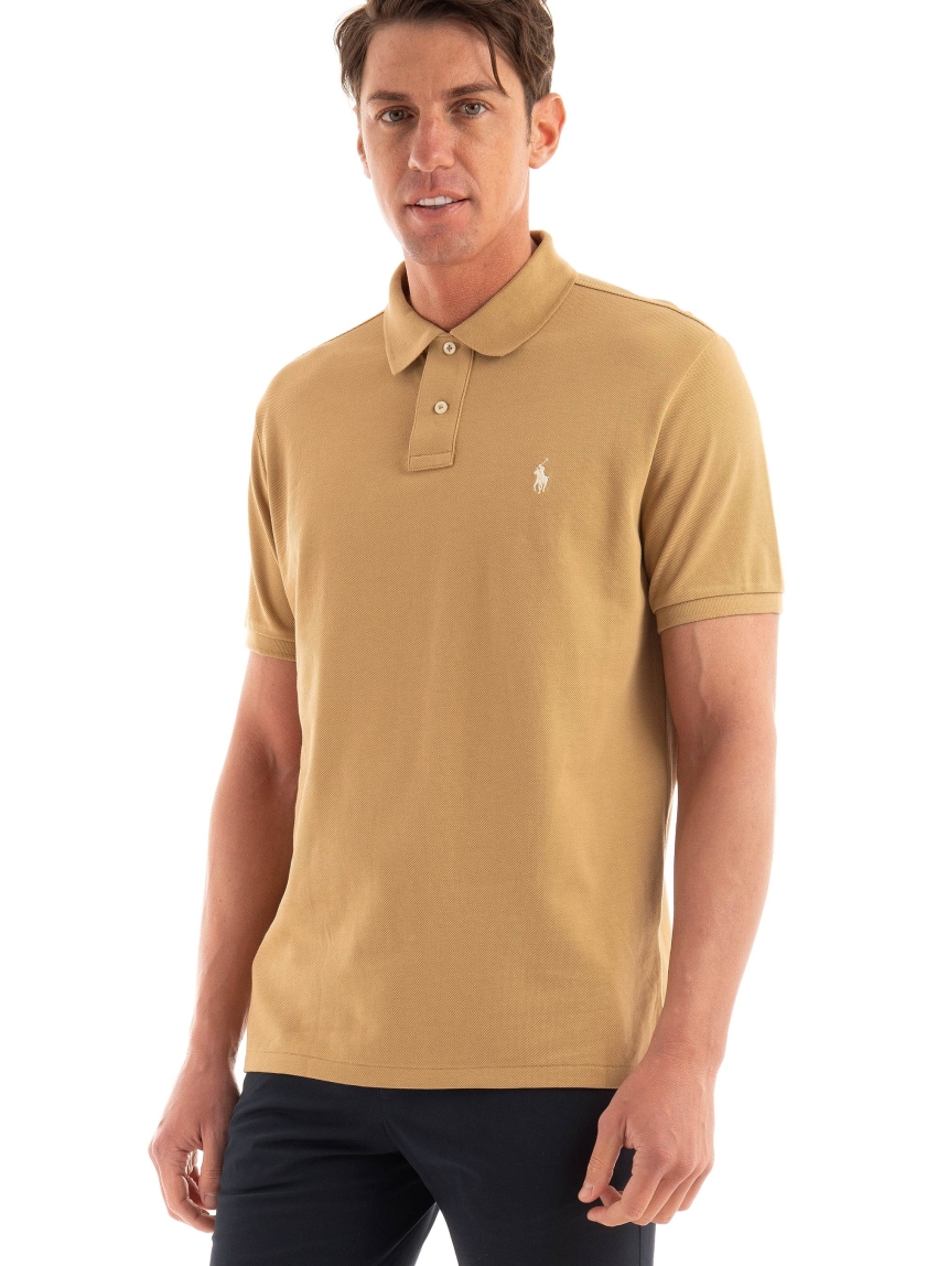 Polo Ralph Lauren Custom Slim Fit Mesh Polo Shirt - Beige