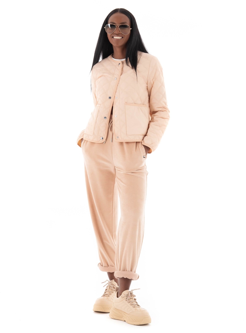 BOSS Jacket With Diamond Quilting And Branded Poppers Palisi1 - Light Beige