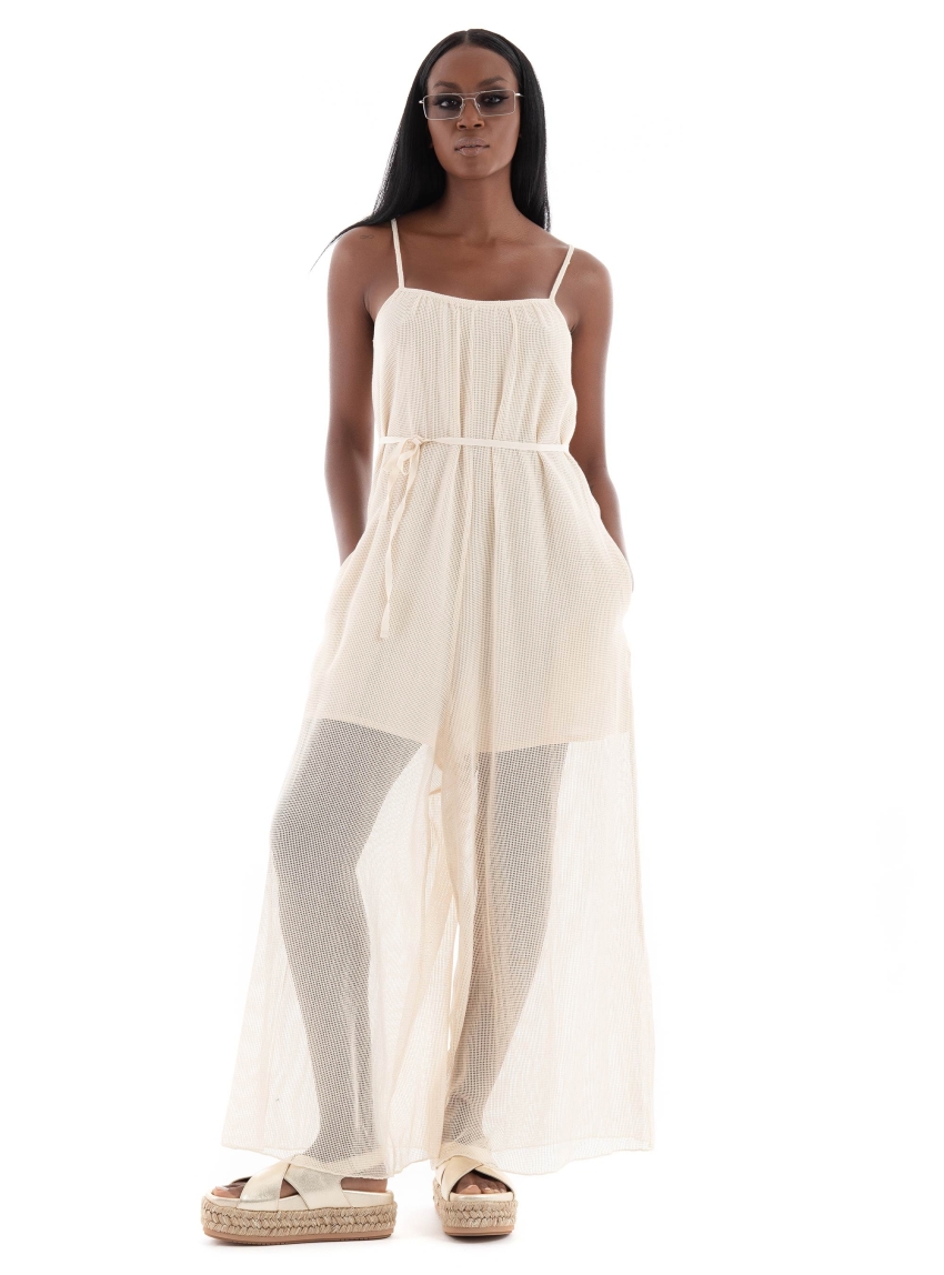 Ioanna Kourbela "Through The Net" Overall - Ecru