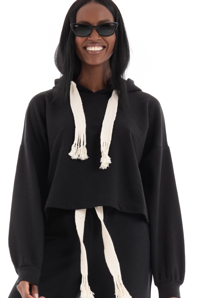 Only Meg Life Sweat Hoodie - Black