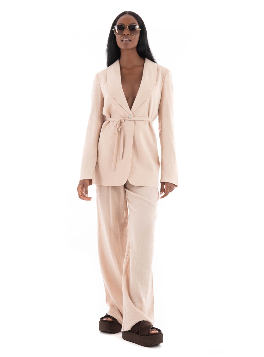 Vero Moda Gimana Belted Blazer - Beige