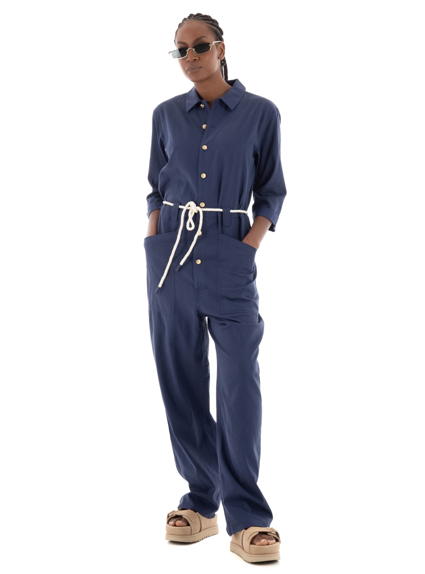 Scotch & Soda Overall With Contrast Stitching - Navy