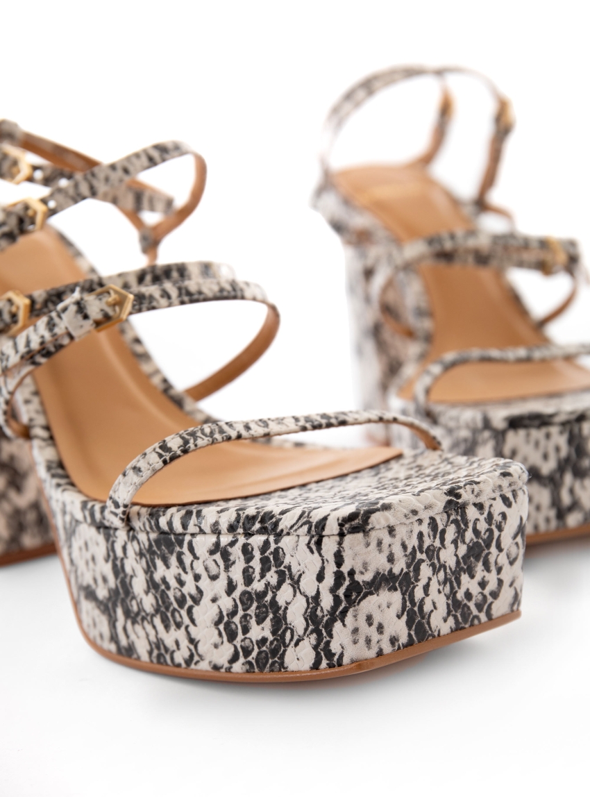 Carrano Heel Sandals - Snake Print