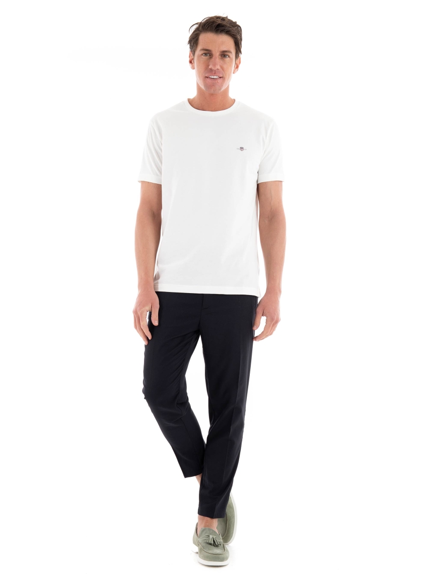 Gant Slim Fit Pique T-Shirt - Off White