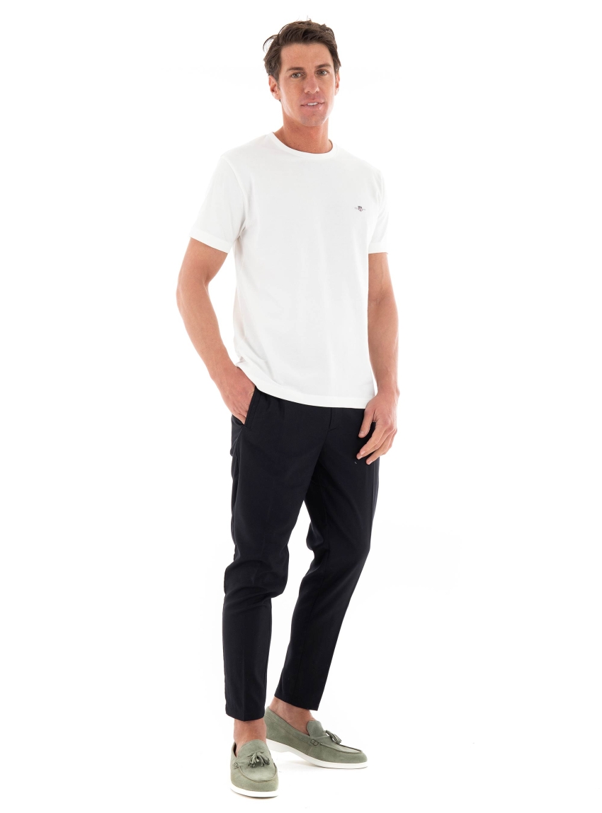 Gant Slim Fit Pique T-Shirt - Off White