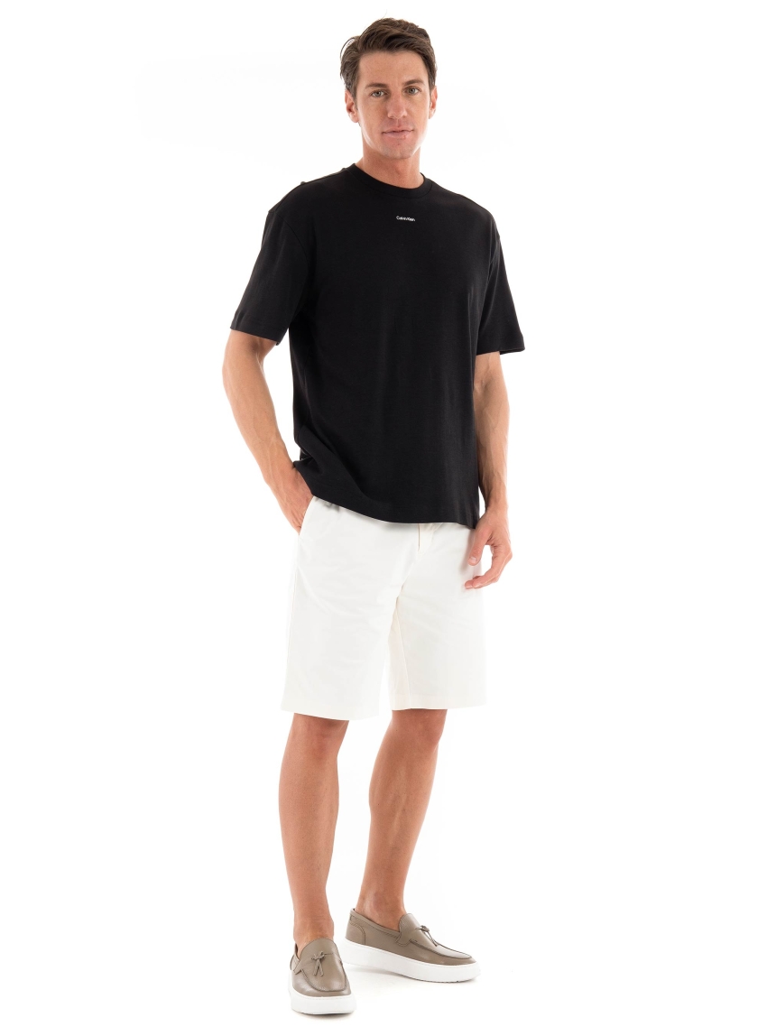 Calvin Klein Sateen Stretch Regular Straight Shorts - Light Beige