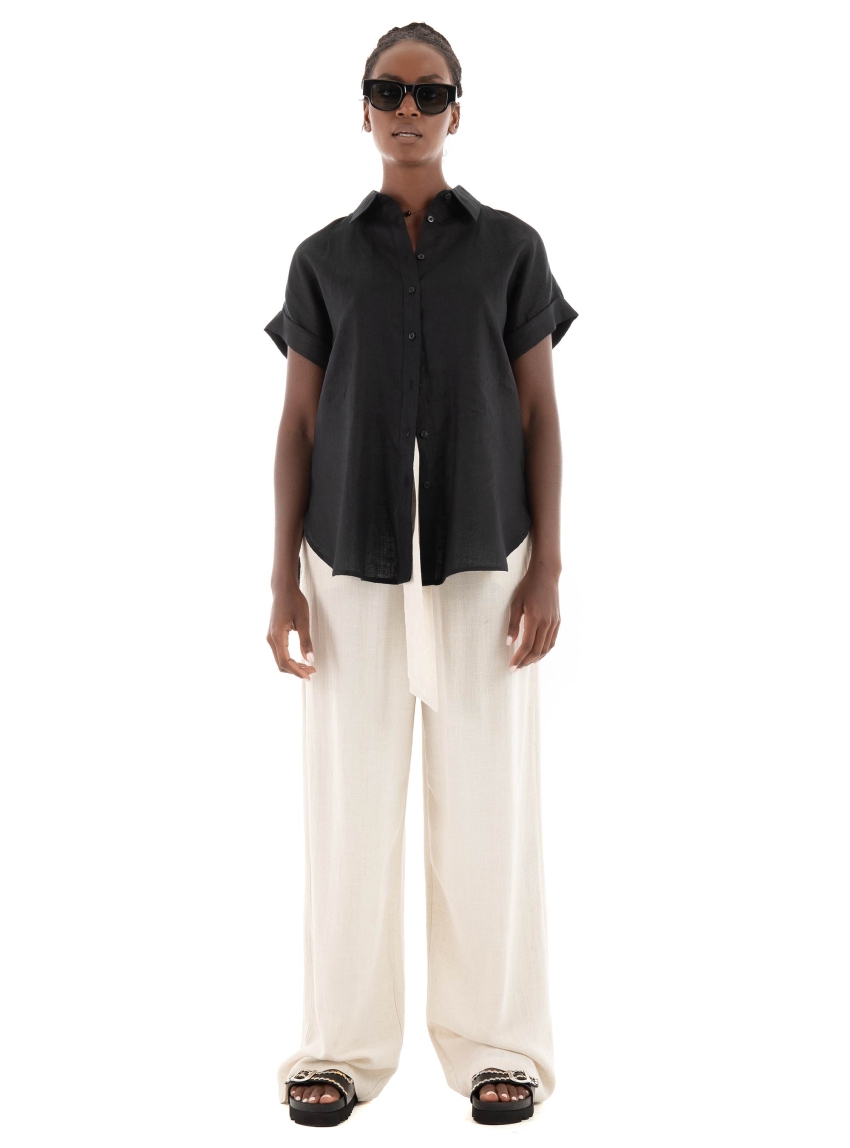 Only Siesta High Waist Belt Pants - Light Beige