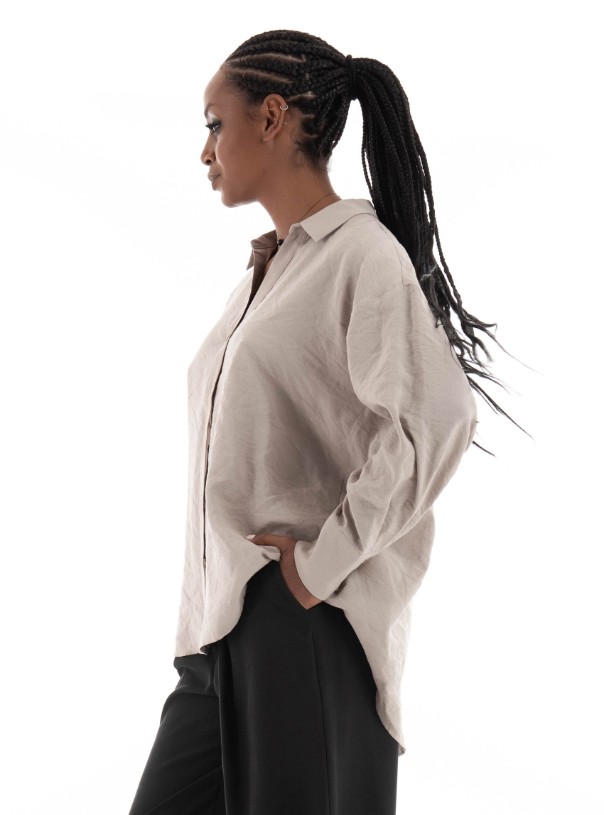 Vero Moda Queeny Oversize Shirt - Beige