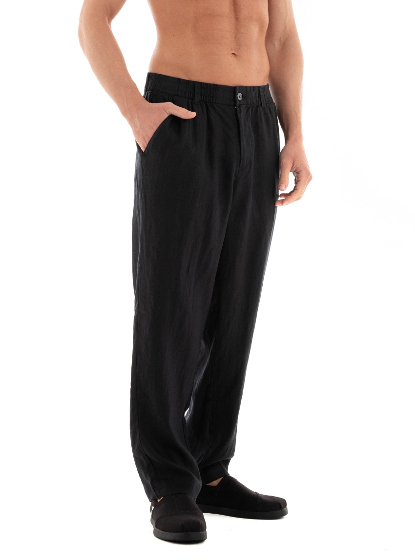 Jack & Jones Karl Lawrence Linen Chinos - Black