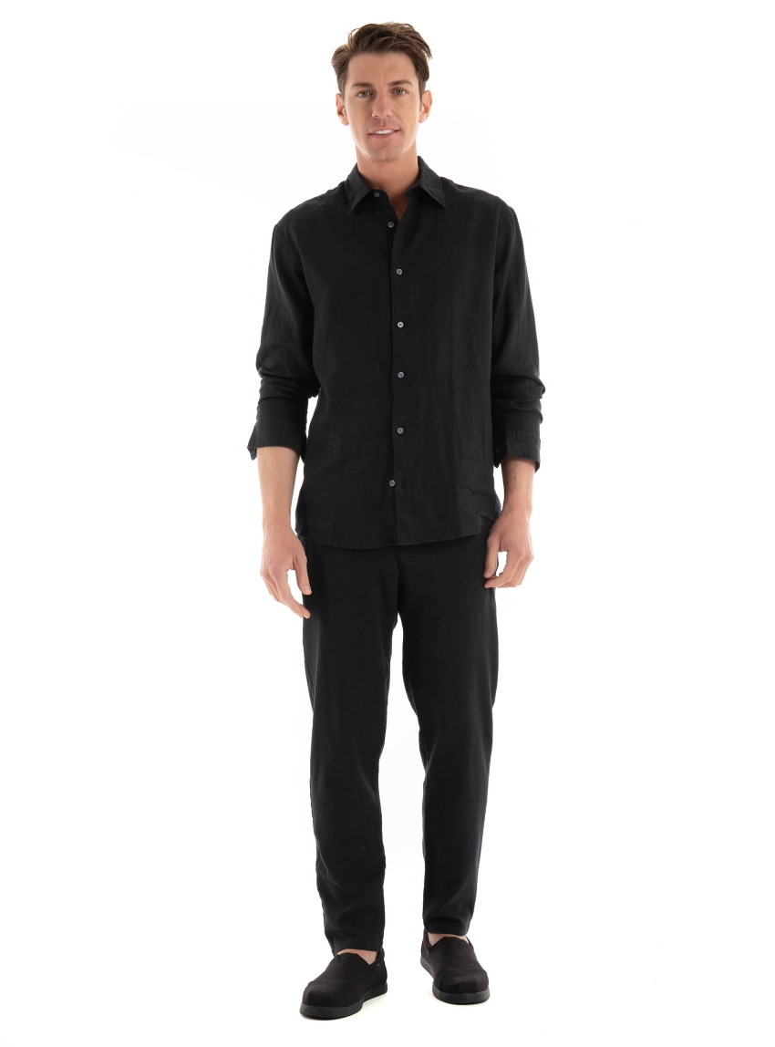Selected 172-Slimtape Brody Linen Pants - Black