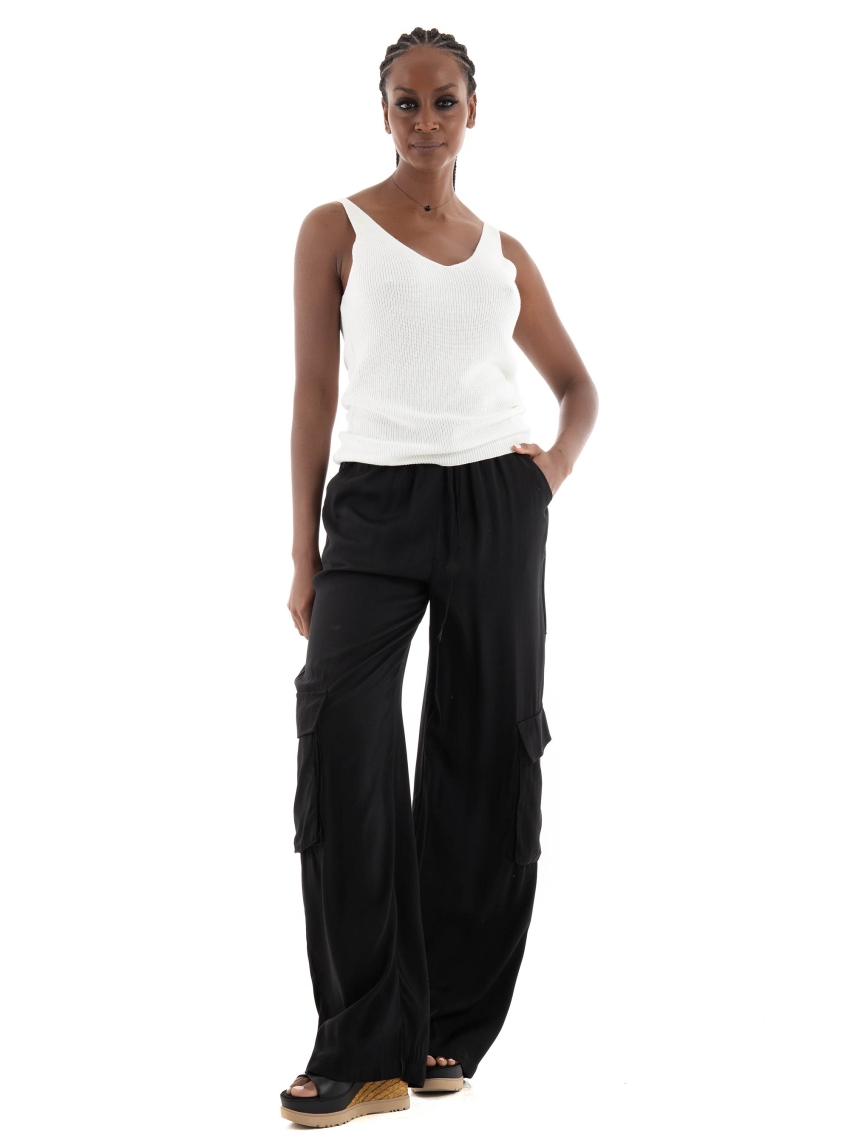 Glamorous Sateen Cargo Pants - Black
