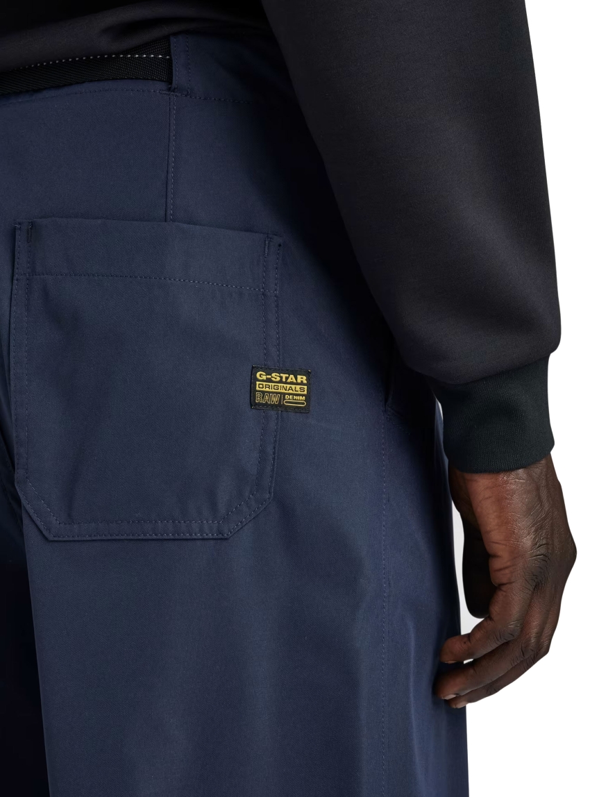 G-Star Pleated Chino Belt Shorts - Dark Blue