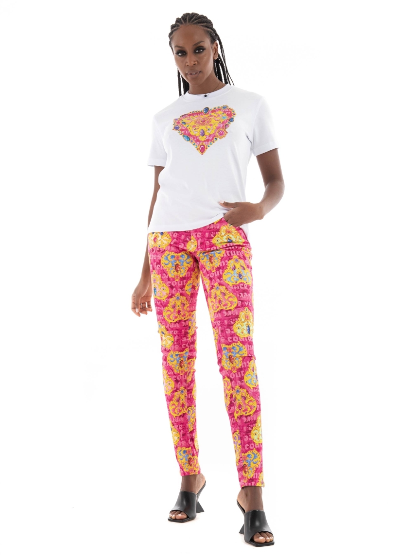 Versace Jeans Couture Skinny Crystal Pants - Pink