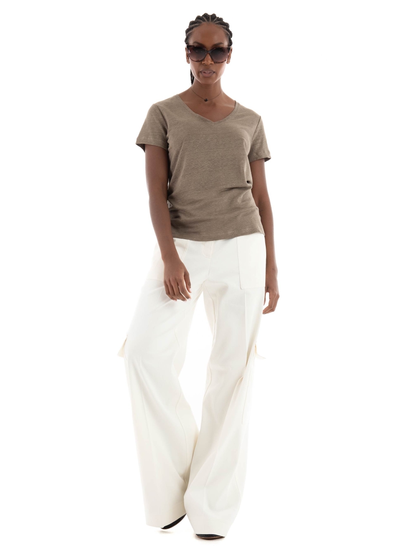 BOSS Relaxed Fit Pants Teneria - Off White