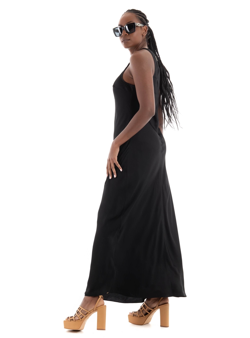 Superdry D2 Bout Satin Racer Maxi Dress - Black