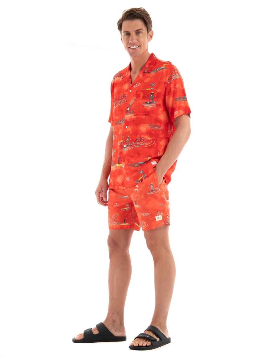 Scotch & Soda Allover Printed Shirt - Red