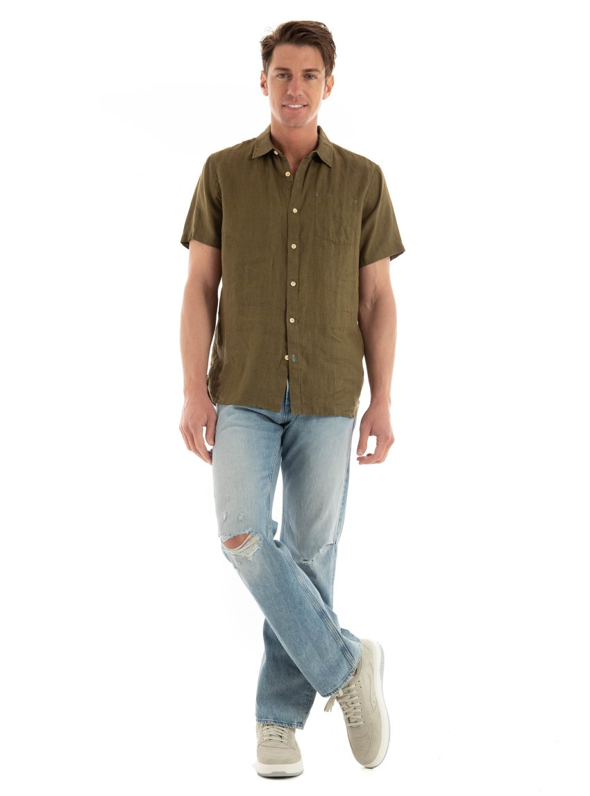 Scotch & Soda Linen Shirt - Olive 